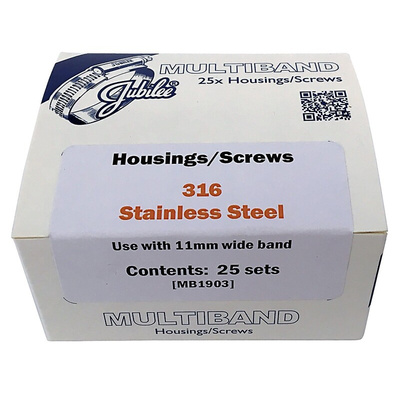 Jubilee 25 Piece Stainless Steel Hose Clip Screw Housing