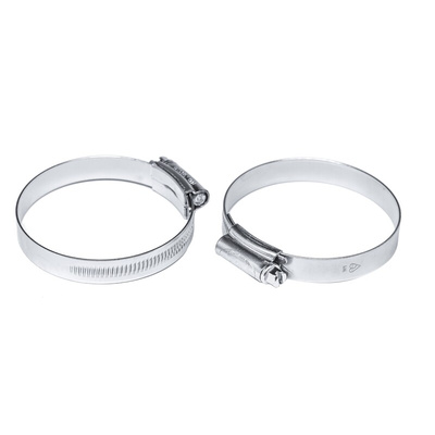 RS PRO Mild Steel Hex Screw Worm Drive, 100mm Band Width, 85 → 100mm ID