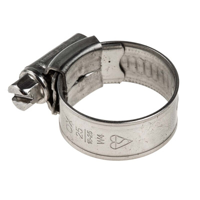 RS PRO Stainless Steel Hex Screw Worm Drive, 12mm Band Width, 18 → 25mm ID