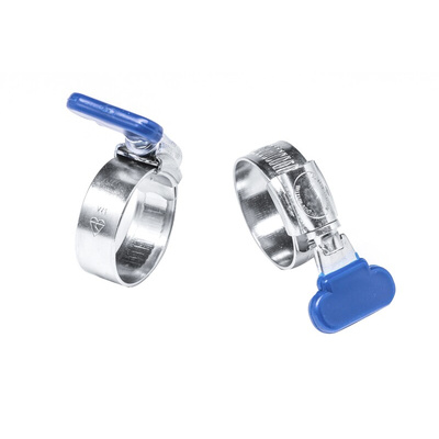 RS PRO Zinc-Plated Mild Steel Thumb Screw Worm Drive, 12mm Band Width, 22 → 30mm ID