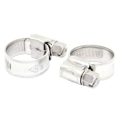 RS PRO Stainless Steel 316 Slotted Hex Hose Clip, 12.3mm Band Width, 11 → 16mm ID