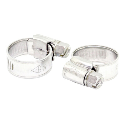 RS PRO Stainless Steel 316 Slotted Hex Hose Clip, 12.3mm Band Width, 13 → 20mm ID