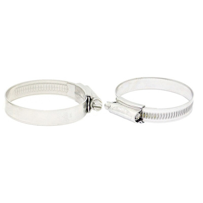 RS PRO Stainless Steel 316 Slotted Hex Hose Clip, 14.7mm Band Width, 55 → 70mm ID