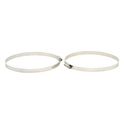 RS PRO Stainless Steel 316 Slotted Hex Hose Clip, 14.7mm Band Width, 130 → 150mm ID