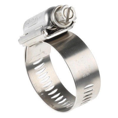 HI-TORQUE Stainless Steel Slotted Hex Worm Drive, 16mm Band Width, 20 → 35mm ID