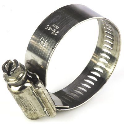 HI-TORQUE Stainless Steel Slotted Hex Worm Drive, 16mm Band Width, 25 → 45mm ID