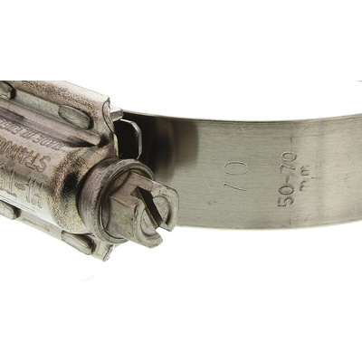HI-TORQUE Stainless Steel Slotted Hex Worm Drive, 16mm Band Width, 50 → 70mm ID