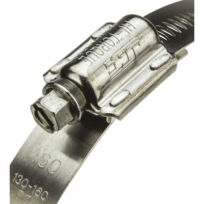 HI-TORQUE Stainless Steel Slotted Hex Worm Drive, 16mm Band Width, 130 → 160mm ID
