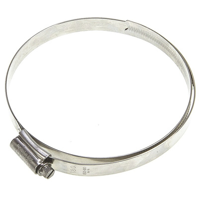 HI-GRIP Stainless Steel Slotted Hex Worm Drive, 13mm Band Width, 150 → 180mm ID