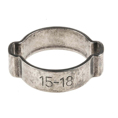 RS PRO Stainless Steel O Clip, 7.5mm Band Width, 15 → 18mm ID