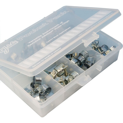 Jubilee 54 Piece Zinc-Plated Mild Steel Mini Fuel Clip, Nut and Bolt Clip Hose Clip Kit, 7 → 9mm and 14 →
