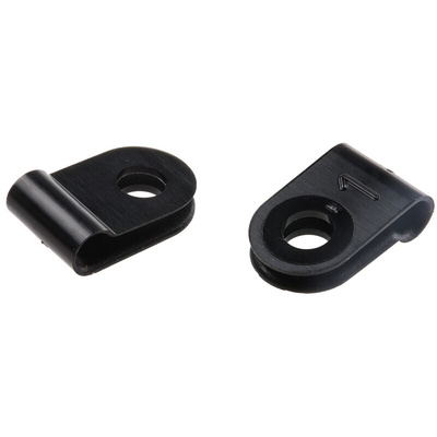 HellermannTyton 3.2mm Black, Polyamide P Clip