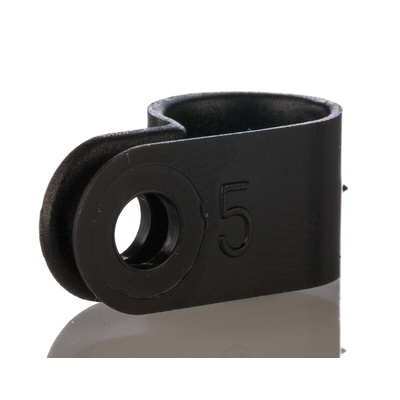 HellermannTyton 9.5mm Black, Polyamide P Clip