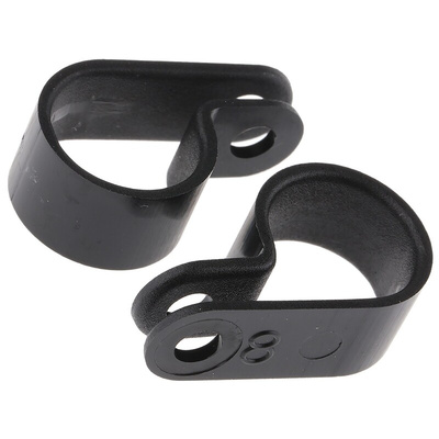 HellermannTyton 14mm Black, Polyamide P Clip