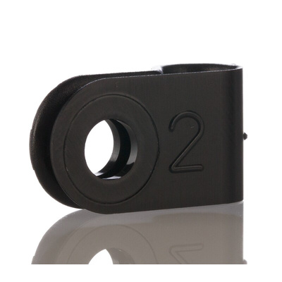 HellermannTyton 5mm Black, Polyamide P Clip