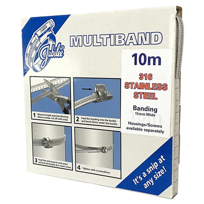 Jubilee Stainless Steel Hex Screw Banding, 11mm Band Width