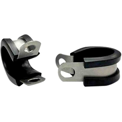 RS PRO 14mm Black, Stainless Steel P Clip
