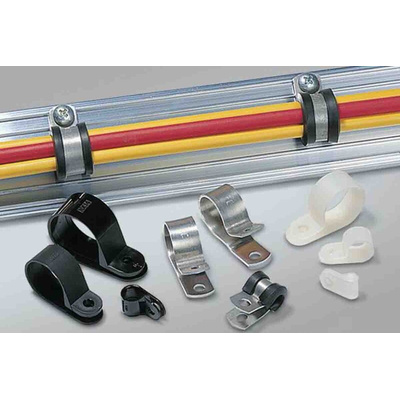 HellermannTyton 6.4mm Natural, Aluminium P Clip