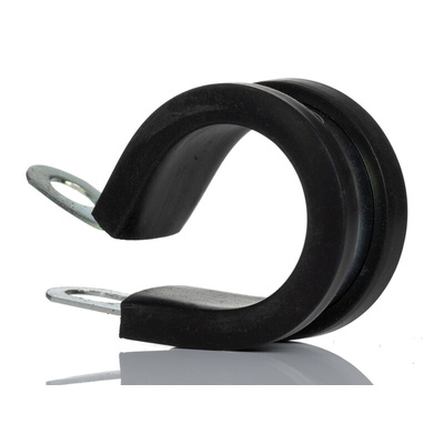 RS PRO 20mm Black, Mild Steel P Clip