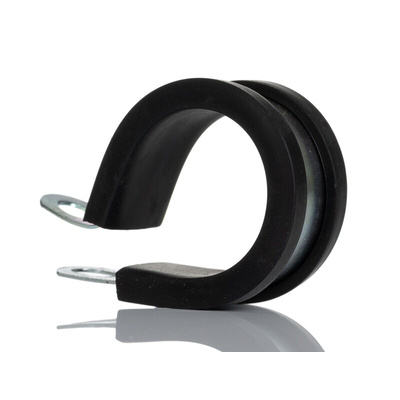 RS PRO 25mm Black, Mild Steel P Clip