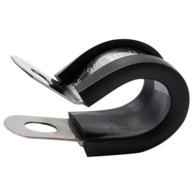 RS PRO 40mm Black, Mild Steel P Clip