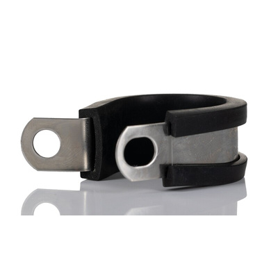 RS PRO 22mm Black, Stainless Steel 304 P Clip