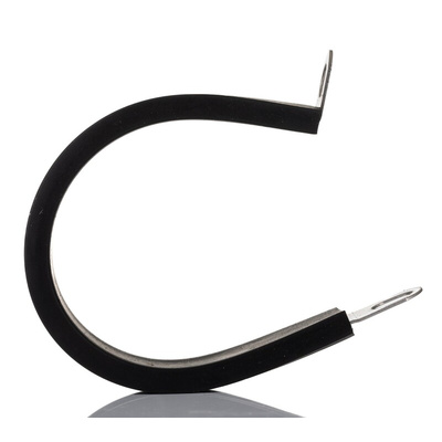 RS PRO 40mm Black, Stainless Steel 304 P Clip