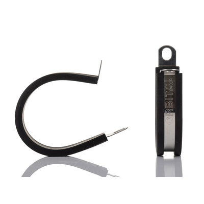 RS PRO 40mm Black, Stainless Steel 304 P Clip