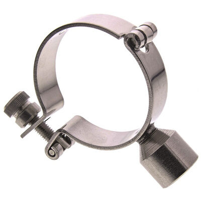 RS PRO Stainless Steel Silver Hinged Pipe Clamp, 2 1/2in