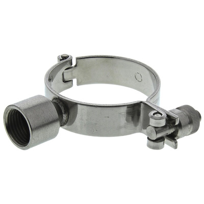 RS PRO Stainless Steel Silver Hinged Pipe Clamp, 2 1/2in