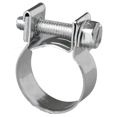 Jubilee Zinc-Plated Mild Steel Slotted Hex Mini Fuel Clip, Nut and Bolt Clip, 9.1mm Band Width, 7 → 9mm ID