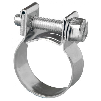 Jubilee Zinc-Plated Mild Steel Slotted Hex Mini Fuel Clip, Nut and Bolt Clip, 9.1mm Band Width, 12 → 14mm ID