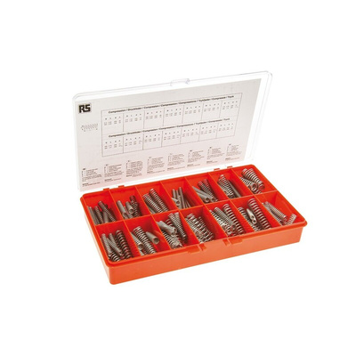 RS PRO Compression Spring Kit, 140 Springs