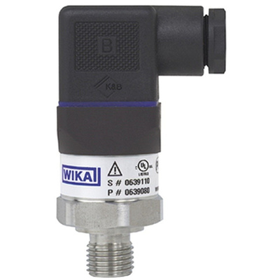 WIKA Pressure Sensor for Gas, Liquid , 40bar Max Pressure Reading Analogue