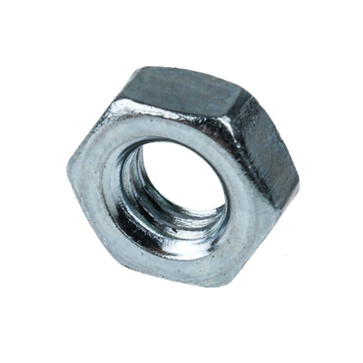 RS PRO, Bright Zinc Plated Steel Hex Nut, DIN 934, M6