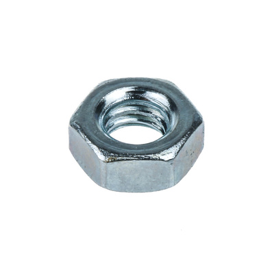 RS PRO, Bright Zinc Plated Steel Hex Nut, DIN 934, M6