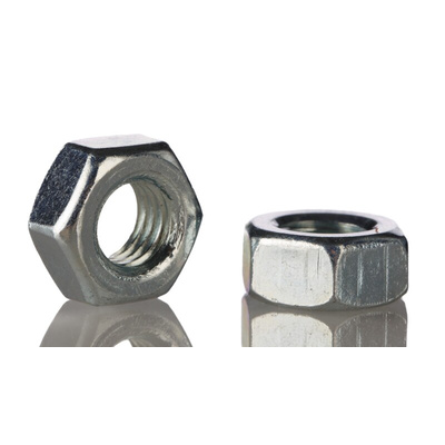 RS PRO, Bright Zinc Plated Steel Hex Nut, DIN 934, M10