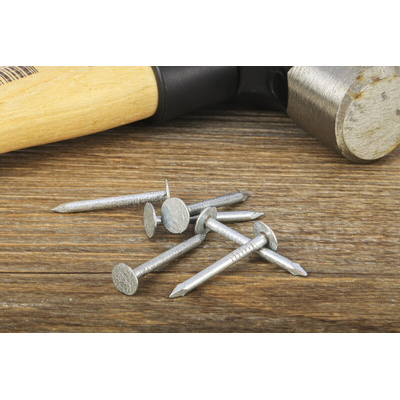 RS PRO Galvanised Nails; 30mm x 2.65mm; 500g Bag