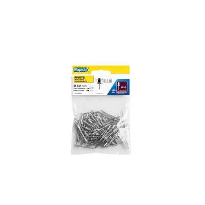 Rapid Agrafage Aluminium Rivet Set Rivet, 3.2mm