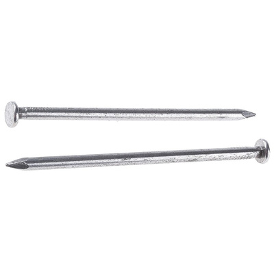 RS PRO Bright Steel Round Nails; 100mm x 4.5mm; 500g Bag