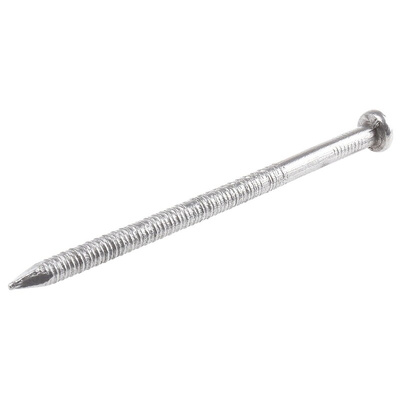 RS PRO Bright Steel Ring Shank Nails; 100mm x 5mm; 500g Bag