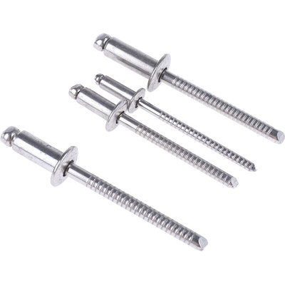 RS PRO Plain Stainless Steel Blind Rivet Set, 465 pieces