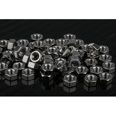 RS PRO, Plain Stainless Steel Hex Nut, DIN 934, M6