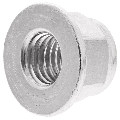RS PRO, Bright Zinc Plated Steel Lock Nut, DIN 6926, M12