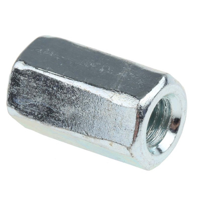 30mm Bright Zinc Plated Steel Coupling Nut, M10