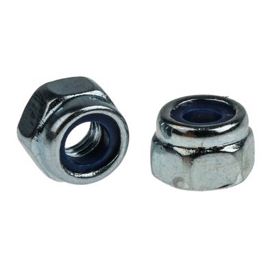 RS PRO, Bright Zinc Plated Steel Lock Nut, DIN 982, M5