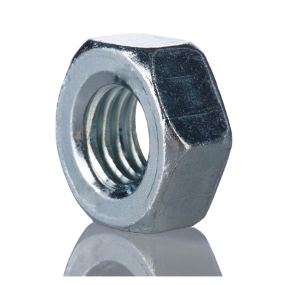 RS PRO, Bright Zinc Plated Steel Hex Nut, DIN 934, M5