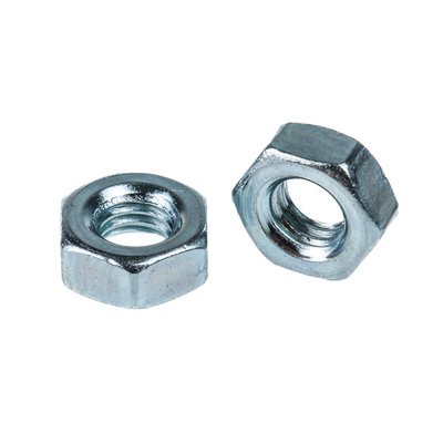 RS PRO, Bright Zinc Plated Steel Hex Nut, DIN 934, M12