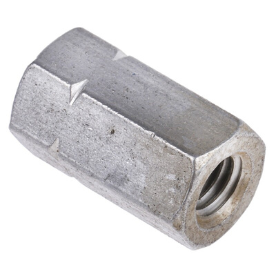 18mm Plain Stainless Steel Coupling Nut, M6, A2 304