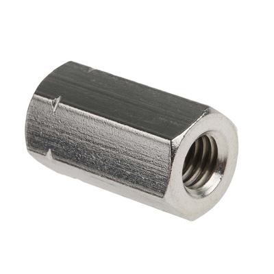 24mm Plain Stainless Steel Coupling Nut, M8, A2 304